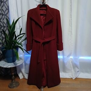Vintage Elegant Burgundy Women's Coat